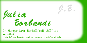 julia borbandi business card